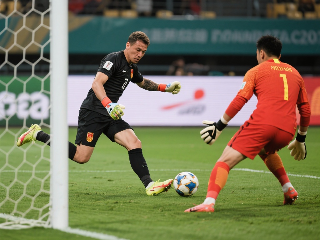 颜骏凌失误送礼 马特乌斯抓住机会破门 在足球比赛中,门将的每一次传球都可能成为